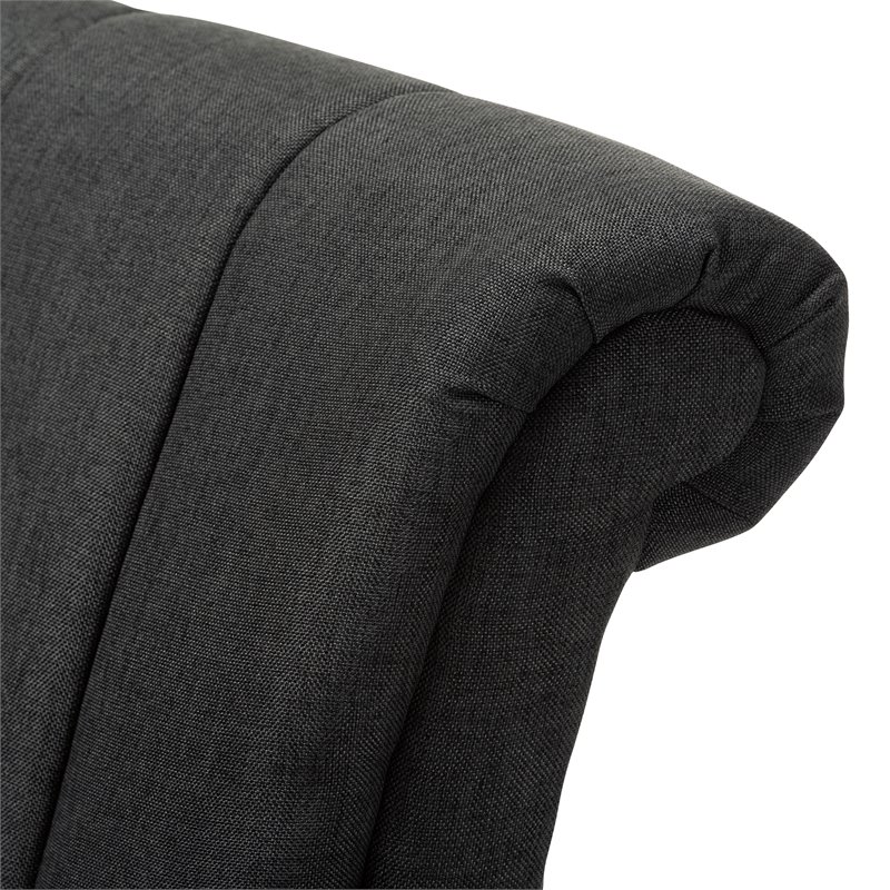 Bowery Hill Grey Fabric Upholstered Swivel Chair