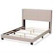Bowery Hill Upholstered Fabric Tufted King Bed in Beige