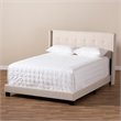 Bowery Hill Upholstered Fabric Tufted King Bed in Beige