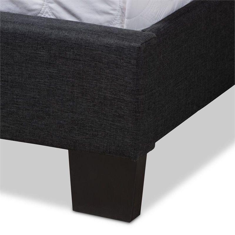 Bowery Hill Upholstered Fabric Tufted Queen Bed in Grey