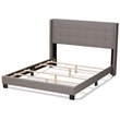 Bowery Hill Upholstered Fabric Tufted King Bed in Grey