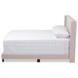 Bowery Hill Modern Upholstered Fabric Tufted Full Bed in Beige