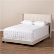 Bowery Hill Modern Upholstered Fabric Tufted Full Bed in Beige