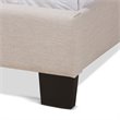Bowery Hill Modern Upholstered Fabric Tufted Full Bed in Beige