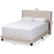 Bowery Hill Modern Upholstered Fabric Tufted Full Bed in Beige