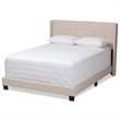 Bowery Hill Modern Upholstered Fabric Tufted Full Bed in Beige