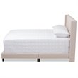 Bowery Hill Fabric Tufted Queen Bed in Beige
