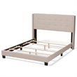 Bowery Hill Fabric Tufted Queen Bed in Beige