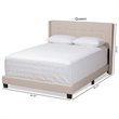 Bowery Hill Fabric Tufted Queen Bed in Beige