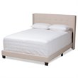 Bowery Hill Fabric Tufted Queen Bed in Beige