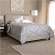 Bowery Hill Traditional Upholstered Fabric Tufted Full Bed in Light Beige