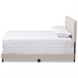 Bowery Hill Traditional Upholstered Fabric Tufted Full Bed in Light Beige