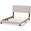 Bowery Hill Traditional Upholstered Fabric Tufted Full Bed in Light Beige