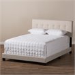Bowery Hill Traditional Upholstered Fabric Tufted Full Bed in Light Beige