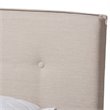 Bowery Hill Traditional Upholstered Fabric Tufted Full Bed in Light Beige