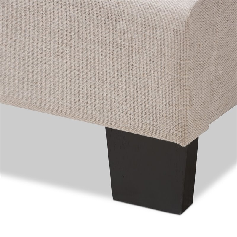 Bowery Hill Traditional Upholstered Fabric Tufted Full Bed in Light Beige