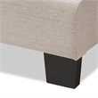Bowery Hill Traditional Upholstered Fabric Tufted Full Bed in Light Beige