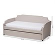 Bowery Hill Fabric Upholstered Twin Size Daybed with Trundle Bed in Beige