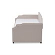 Bowery Hill Fabric Upholstered Twin Size Daybed with Trundle Bed in Beige