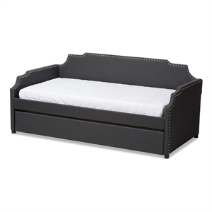 bowery hill upholstered twin size daybed with trundle bed