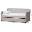 Bowery Hill Contemporary Fabric Tufted Twin Daybed in Beige