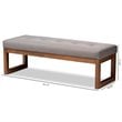 Bowery Hill Tufted Bench in Grey and Walnut Brown
