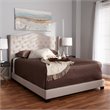 Bowery Hill Modern Upholstered Fabric Tufted King Size Bed in Beige