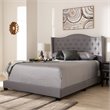 Bowery Hill Traditional Upholstered Fabric Tufted Queen Bed in Grey