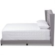 Bowery Hill Traditional Upholstered Fabric Tufted Queen Bed in Grey