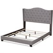 Bowery Hill Traditional Upholstered Fabric Tufted Queen Bed in Grey