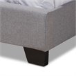 Bowery Hill Traditional Upholstered Fabric Tufted Queen Bed in Grey
