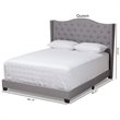 Bowery Hill Traditional Upholstered Fabric Tufted Queen Bed in Grey
