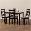 Bowery Hill 5 Piece Dining Set in Brown and Grey