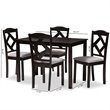 Bowery Hill 5 Piece Dining Set in Brown and Grey
