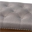 Bowery Hill Tufted Bench in Grey and Walnut Brown