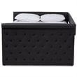 Bowery Hill Fabric Tufted Full Daybed with Trundle in Dark Gray