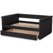Bowery Hill Fabric Tufted Full Daybed with Trundle in Dark Gray