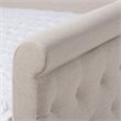 Bowery Hill Fabric Tufted Full Daybed with Trundle in Light Beige