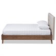 Bowery Hill Mid-Century Wood Tufted King Panel Platform Bed in Light Beige
