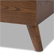 Bowery Hill Mid-Century Wood Tufted King Panel Platform Bed in Light Beige