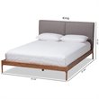 Bowery Hill Modern Upholstered King Platform Bed in Grey
