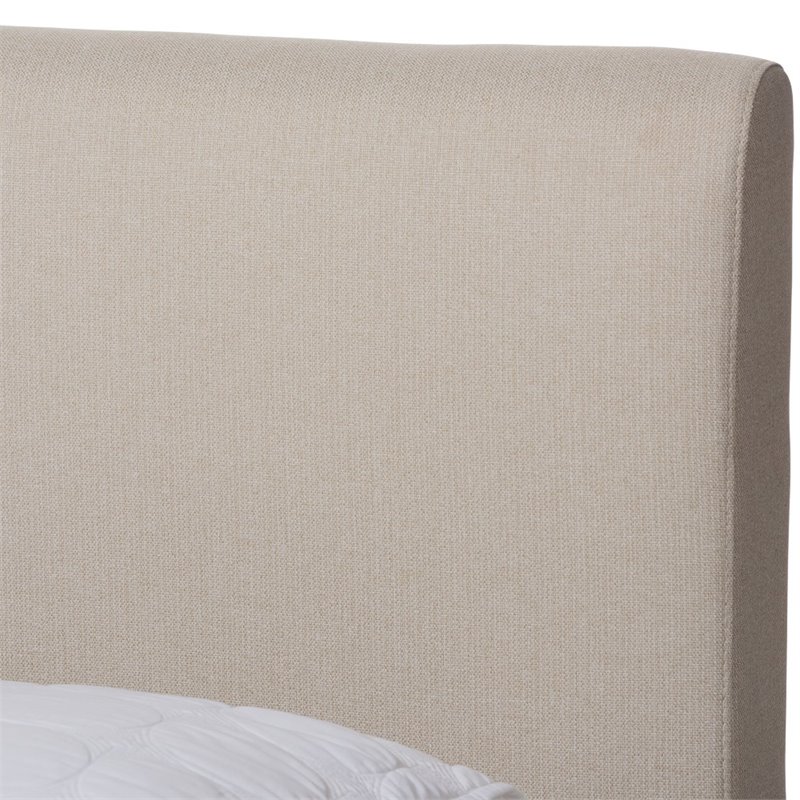 Bowery Hill Modern Upholstered King Platform Bed in Beige