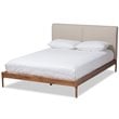 Bowery Hill Modern Upholstered King Platform Bed in Beige