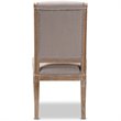 Bowery Hill Tufted Dining Side Chair in Beige and Oak
