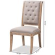 Bowery Hill Tufted Dining Side Chair in Beige and Oak