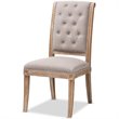 Bowery Hill Tufted Dining Side Chair in Beige and Oak