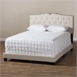 Bowery Hill Fabric Tufted King Bed in Light Beige
