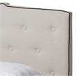 Bowery Hill Fabric Tufted King Bed in Light Beige