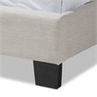 Bowery Hill Fabric Tufted King Bed in Light Beige