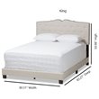 Bowery Hill Fabric Tufted King Bed in Light Beige